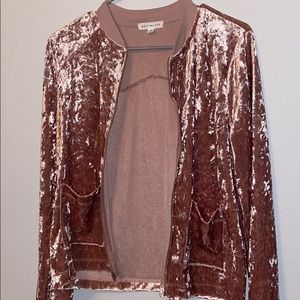 Crushed pink velvet jacket
